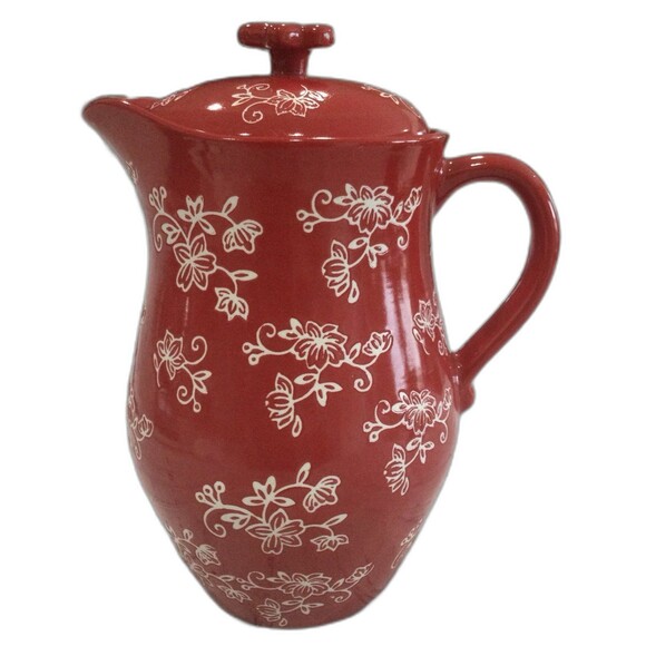 Tem-tations by Tara Floral Lace 2qt Ceramic Pot KFI-XNG-973261 with Lid. - Picture 3 of 8